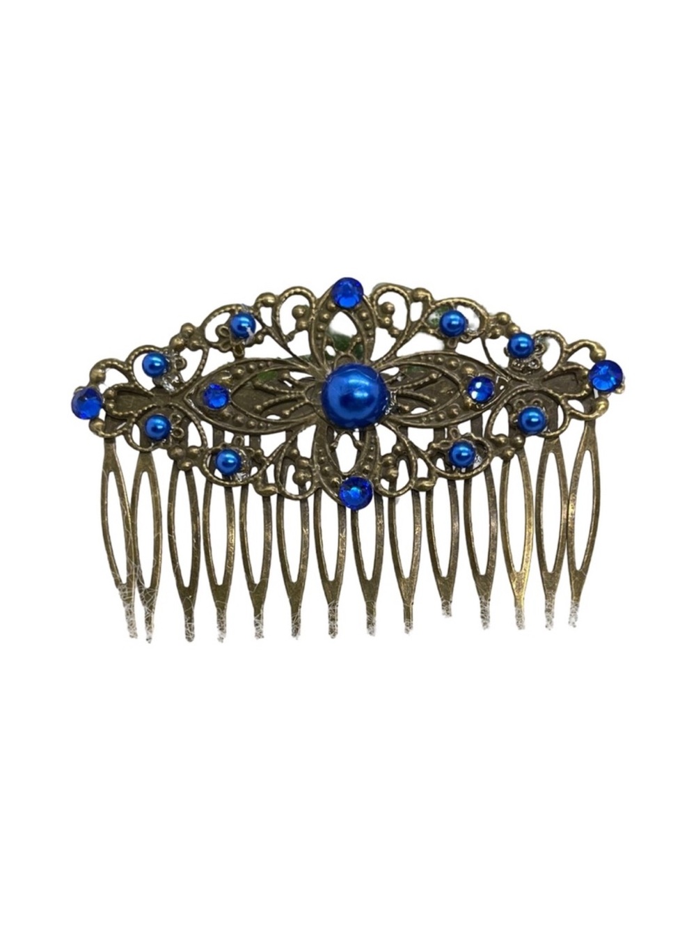 Vintage-Style Blue Crystal Gem Hair Comb 3.0” FINAL PRICE DROP